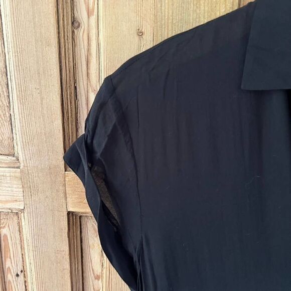 AllSaints US 0 / UK 4 Black Cheyne‎ Shirt Blouse Button Front - Picture 3 of 9
